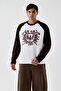Double Color Eagle Printed Detailed Oversize Long Sleeve Tshirt - 6