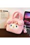 Cute Character Patterned Plush Bag – Zippered, with Shoulder Strap, Soft Handbag - 3