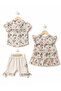Baby Girl Floral Print Dress, Blouse and Shorts 3 Piece Set