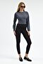 Women's Long Sleeve Smocked Crop Blouse - 2