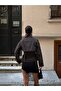 Double-Breasted High Collar Belted Cape Trench Coat - 3