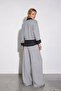 Gray Plaid Detailed Wide Leg Trousers - 4