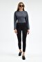 Women's Long Sleeve Smocked Crop Blouse - 4