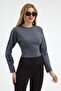 Women's Long Sleeve Smocked Crop Blouse
