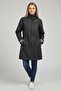 Water Repellent Fabric Raincoat with Drawstring Waist and Gingham Cuffs - 3