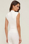 New Season Half Fishmesh Draped Bluz with Shawl Detail - 2