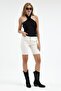Women's Cross-Strapped Low-Cut Black Blouse - 5