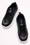 Side Ring Patterned Women's Sports Shoes Black White Leopard - 4
