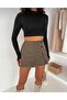 Houndstooth Patterned Short Skirt - 5