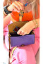 100% Real Leather, Completely Handmade, Single Compartment Women's Purple Tan Minimal Postman Shoulder Bag - 4