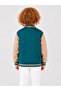 Boys' Petrol Green Printed College Jacket (3-Strand Thick Fabric) - 2