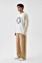 Double Color Eagle Printed Detailed Oversize Long Sleeve Tshirt - 5