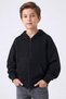 Mojo boys' 7-11 year hooded zippered school cardigan black - 2
