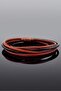 Tan Black Genuine Leather Double Row Wrap Copper Color Magnetic Clip Men's Bracelet M071B - 2