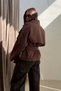 Double-Breasted Short Trench Coat Brown - 6