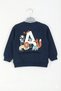 Boy's 1-7 Years Old Animal Printed Seasonal Sweatshirt Navy Blue - 3