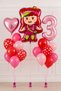 Party 3 Year Old Strawberry Shortcake Themed Birthday Balloon Set |   Rakam Foil + Pink Heart |   Red Pink Spotted Balloon