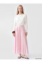 Nevavm Flared Skirt with Elastic Waist and Difference in Color