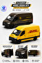 Die Cast Mercedes-Benz Sprinter Cargo Car Set of 2 13cm – 1:48 Scale Metal Body Pull-Open Door Pull-Back Ups Dhl Model Car