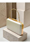 Bridal Bag Ecru Matte Leather with Gold Metal Detail and Chain Strap Women's Evening Dress Bag Wedding Engagement Graduation - 2