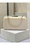 Light Skin Matte Leather Silver Metal Detailed Chain Strap Women's Evening Dress Bag Wedding Engagement Graduation - 6