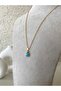 Square Turquoise Stone Stainless Steel Necklace - 2