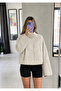 Floral Embroidered Snap Button Bomber Jacket