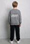 Boys' Letter Printed Sweatshirt and Jogger Pants Set - 3