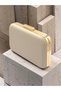 Ten Matte Leather Gold Metal Detailed Chain Strap Women's Evening Dress Bag Wedding Engagement Graduation - 2