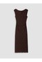 Peak New Season Brown Boat Neck Ruched Lace Dress - 5