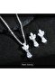 Tulip-Looking Luxurious Crystal Stone Necklace and Earring Set - 4
