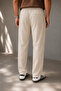 Men's Beige Linen Trousers with Waist Tie - 7