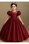 Girl's Fancy Fluffy Evening Dress with Crown Accessory, Stone-Embellished Front and Back Zipper, Special Occasion Dress