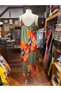 Khaki Color Poppy Patterned Strappy Bohemian Dress - 6