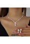 Tulip-Looking Luxurious Crystal Stone Necklace and Earring Set - 2