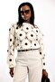 Cream Floral Patterned Openwork Knitwear 6048 - 3