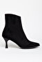 Mira Black Suede Pointed Toe Women's Heeled Boots