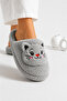 Women's Plush Home Slippers Cute Cat Patterned Winter Warm Closed Toe Soft Sole Slippers Stc1333 - 2