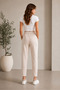 Black Modal Fabric Balloon Model Ribbed Front Comfortable Fit Pants - 3