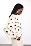 Cream Floral Patterned Openwork Knitwear 6048 - 5