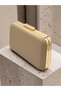 Dark Skin Matte Leather Metal Detailed Chain Strap Women's Evening Dress Bag Wedding Engagement Graduation - 2