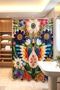 Embroidered Flowers Patterned Shower Curtain, Bathtub Curtain 175X200Cm - 3