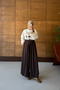 Norya Women's Elastic Waist Pleated Front Pique Wide Leg Pants
