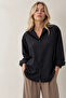 Women's Dark Navy Blue Striped Oversize Premium Quality Shirt - 3