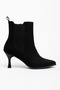 Toronto Black Suede Pointed Toe Women's Heeled Boots