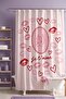Hearts and Jetaime Patterned Shower Curtain, Bathtub Curtain 175X200Cm