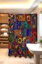 Patchwork Flowers Patterned Shower Curtain, Bathtub Curtain 175X200Cm - 3