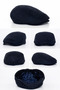 Men's Navy Blue Wool Cap Autumn Winter Standard Size Hat - 7