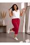 Plus Size Shorts & Bermuda - Burgundy - Elastic - 2