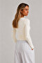 Women's Lace-Up Low-Cut Collar Draped Long Sleeve Stretchy Stylish Blouse - 2